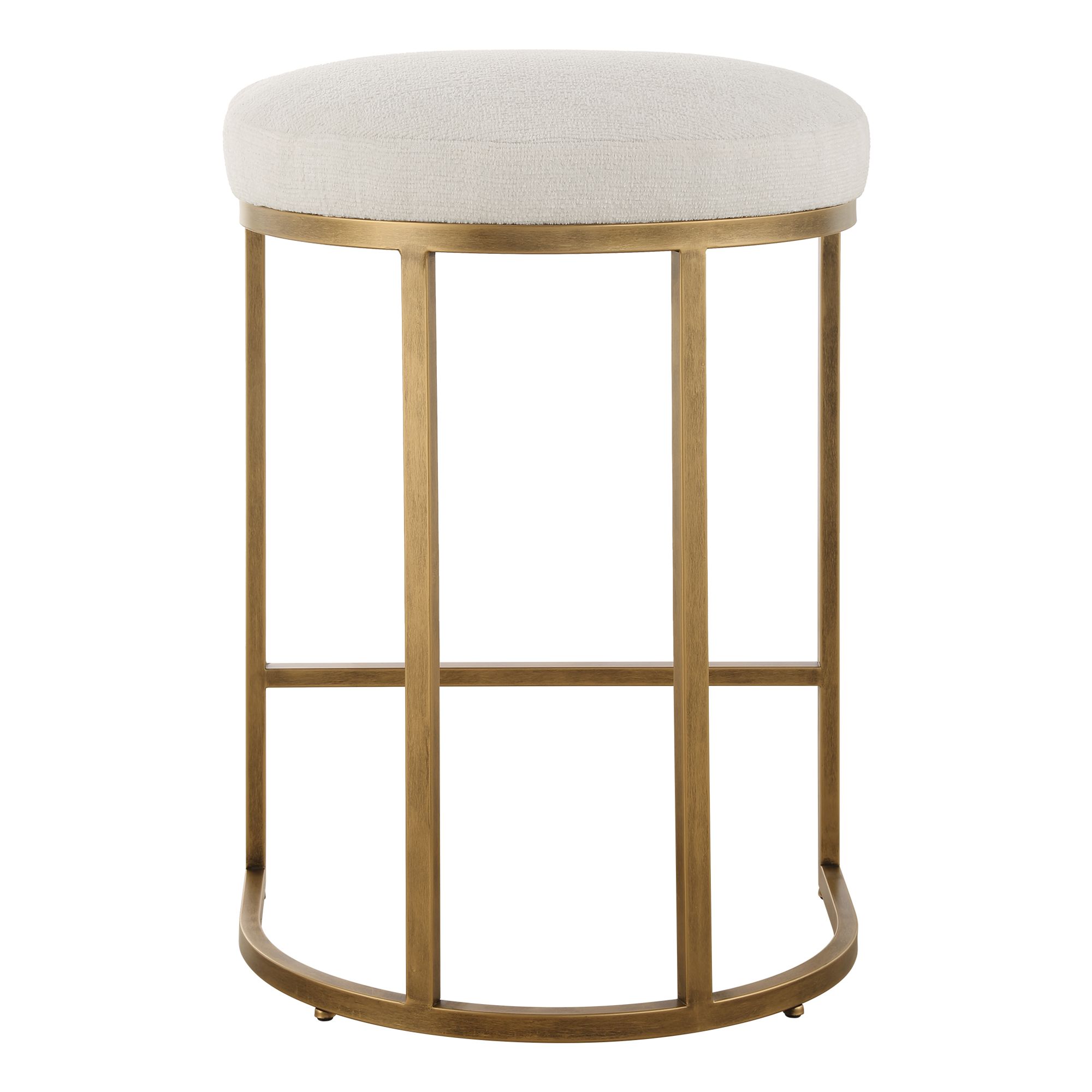 Image 7 Cinnabar Road Nova 26 1/4" Cream and Brass Counter Stool more views