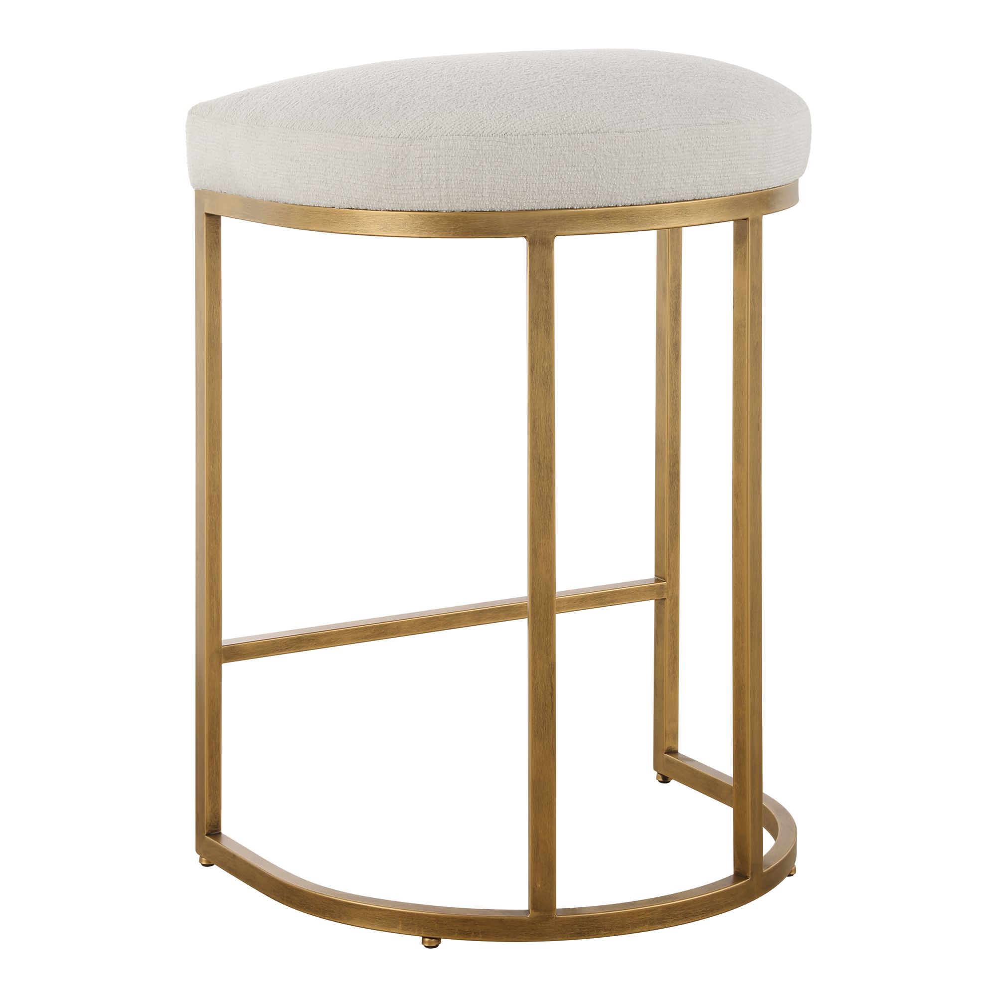 Cinnabar Road Nova 26 1/4" Cream and Brass Counter Stool