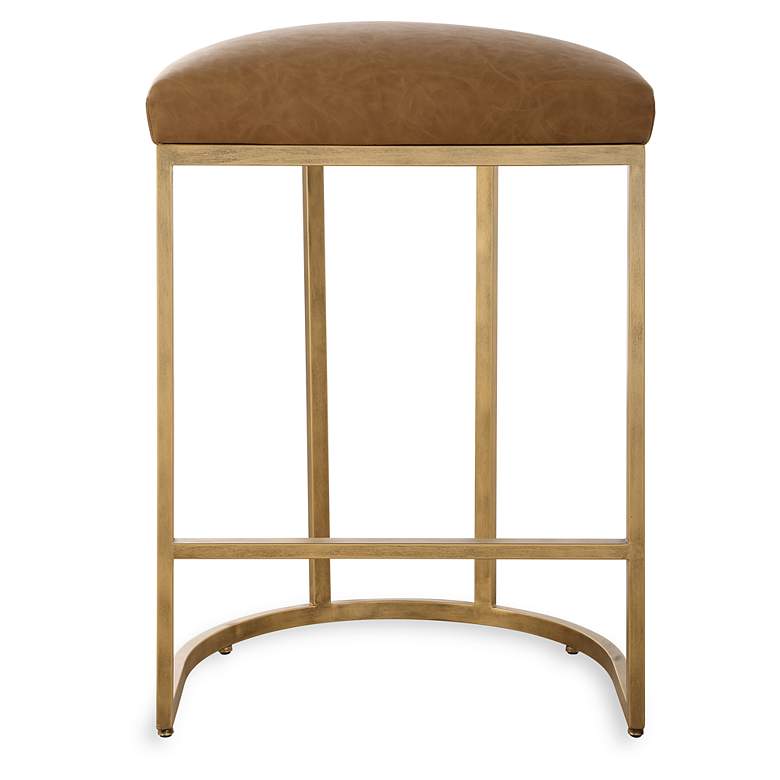 Image 2 Cinnabar Road Nova 26 1/4" Rich Camel and Brass Counter Stool