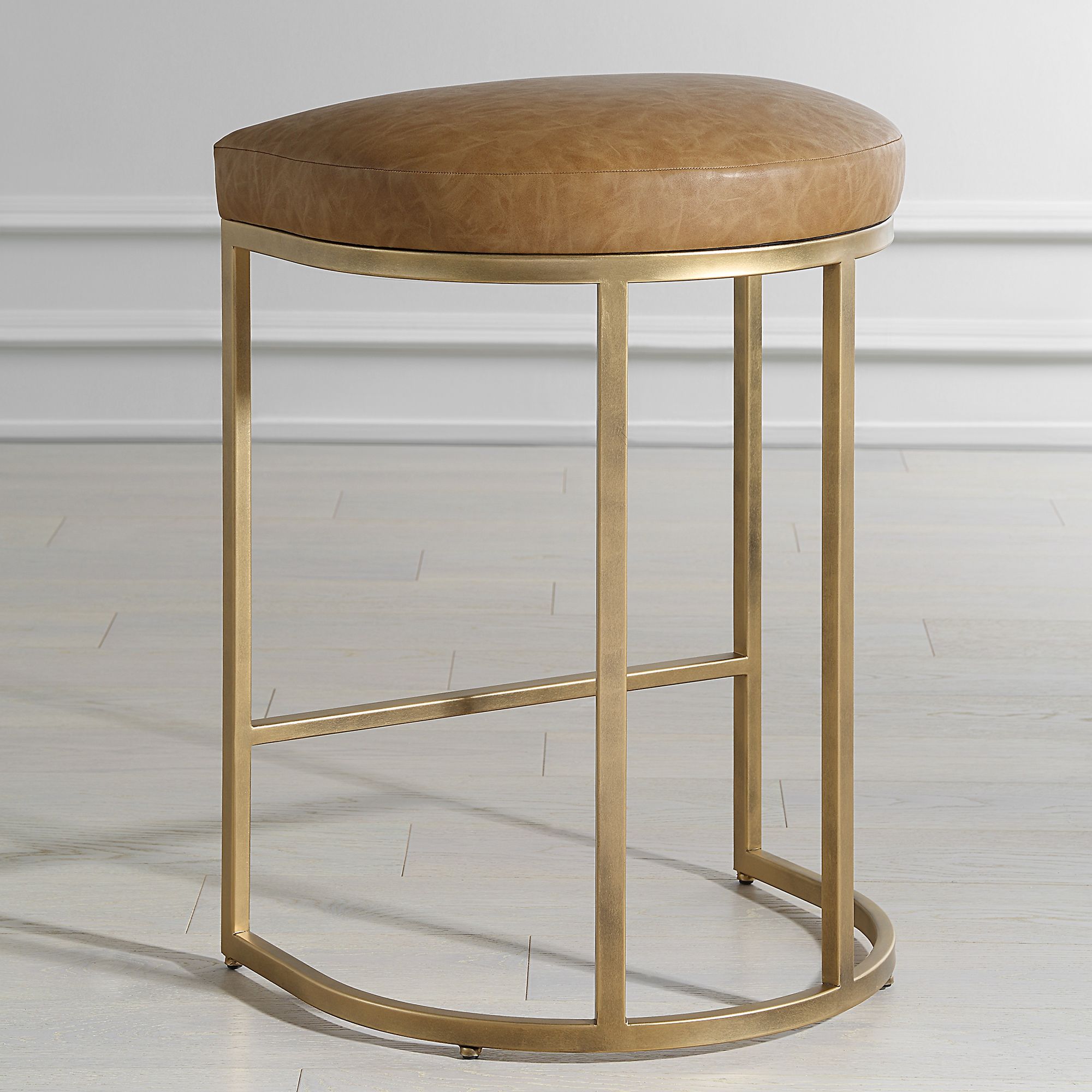 Thumbnail3 of Cinnabar Road Nova 26 1/4" Rich Camel and Brass Counter Stool more views