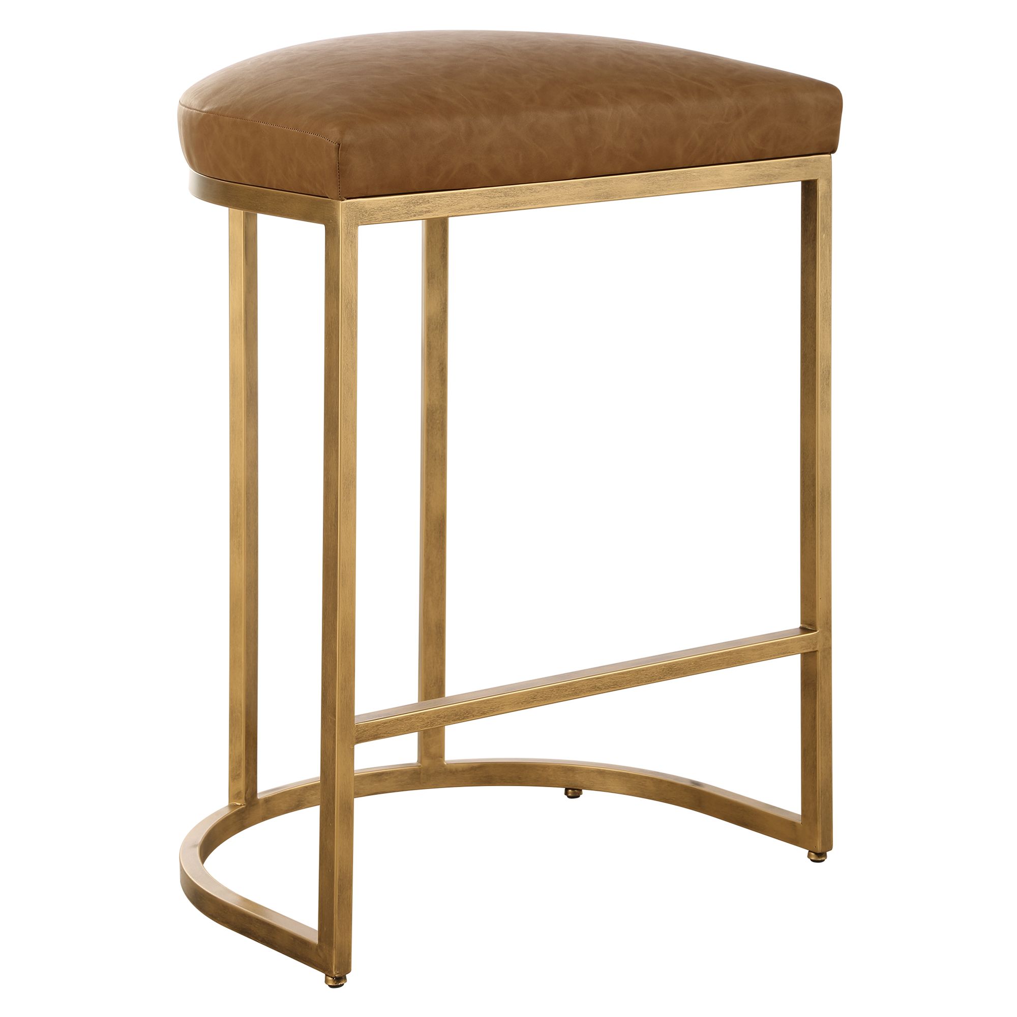 Cinnabar Road Nova 26 1/4" Rich Camel and Brass Counter Stool
