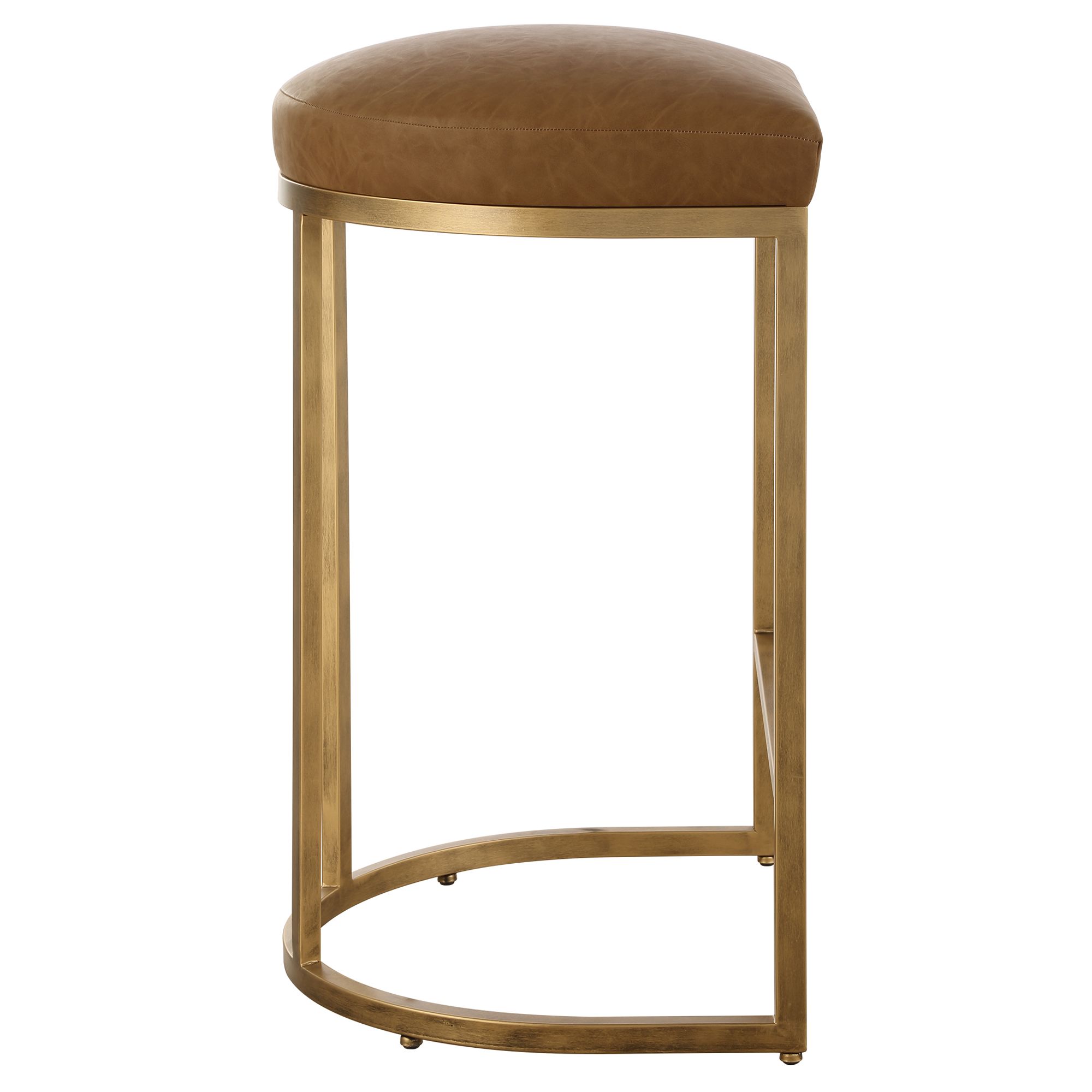 Cinnabar Road Nova 26 1/4" Rich Camel and Brass Counter Stool