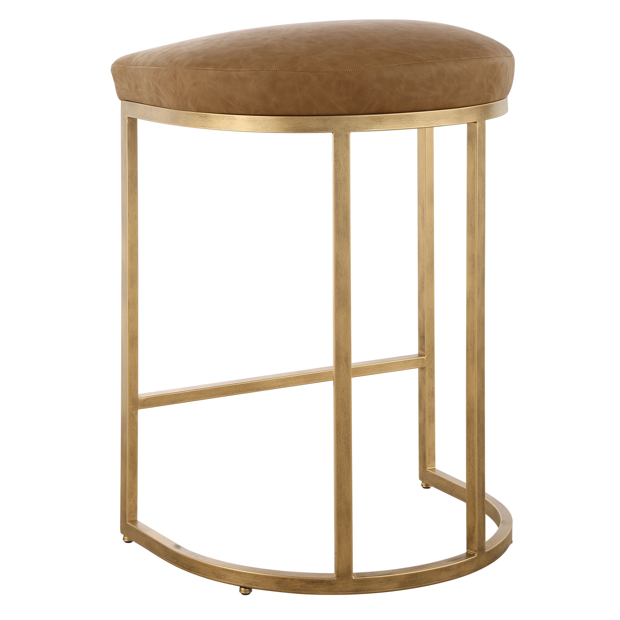 Cinnabar Road Nova 26 1/4" Rich Camel and Brass Counter Stool