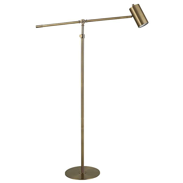 Image 4 Cinnabar Road Pecos Antique Brass Adjustable Floor Lamp more views