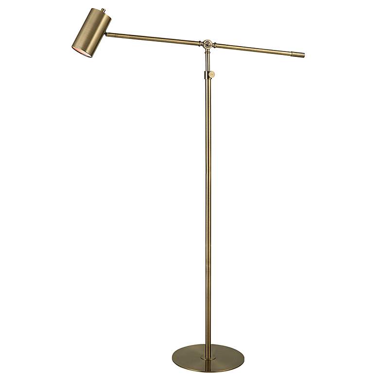 Image 5 Cinnabar Road Pecos Antique Brass Adjustable Floor Lamp more views