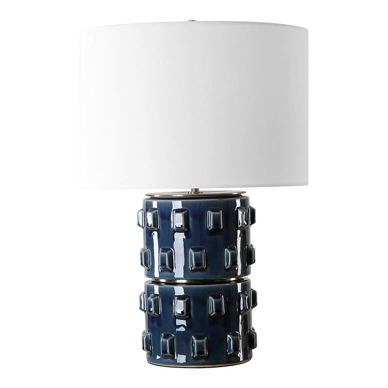 Image 2 Cinnabar Road Poseidon Rich Blue Ceramic Accent Table Lamp