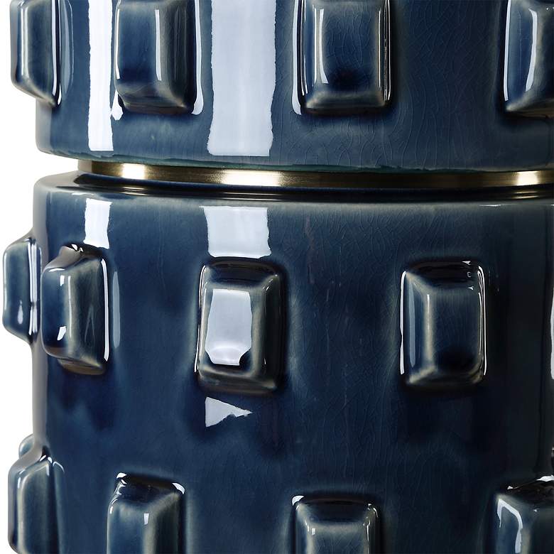 Image 4 Cinnabar Road Poseidon Rich Blue Ceramic Accent Table Lamp more views