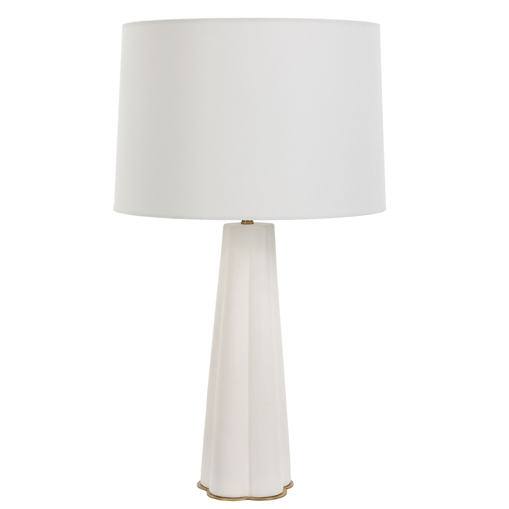 Image 2 Cinnabar Road Presidio Satin White Ceramic Table Lamp