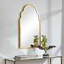 3_Cinnabar Road Quinn Gold 21" x 37" Arch Top Wall Mirror more views