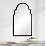 1_Cinnabar Road Quinn Satin Black 21" x 37" Arch Top Wall Mirror