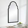3_Cinnabar Road Quinn Satin Black 21" x 37" Arch Top Wall Mirror more views