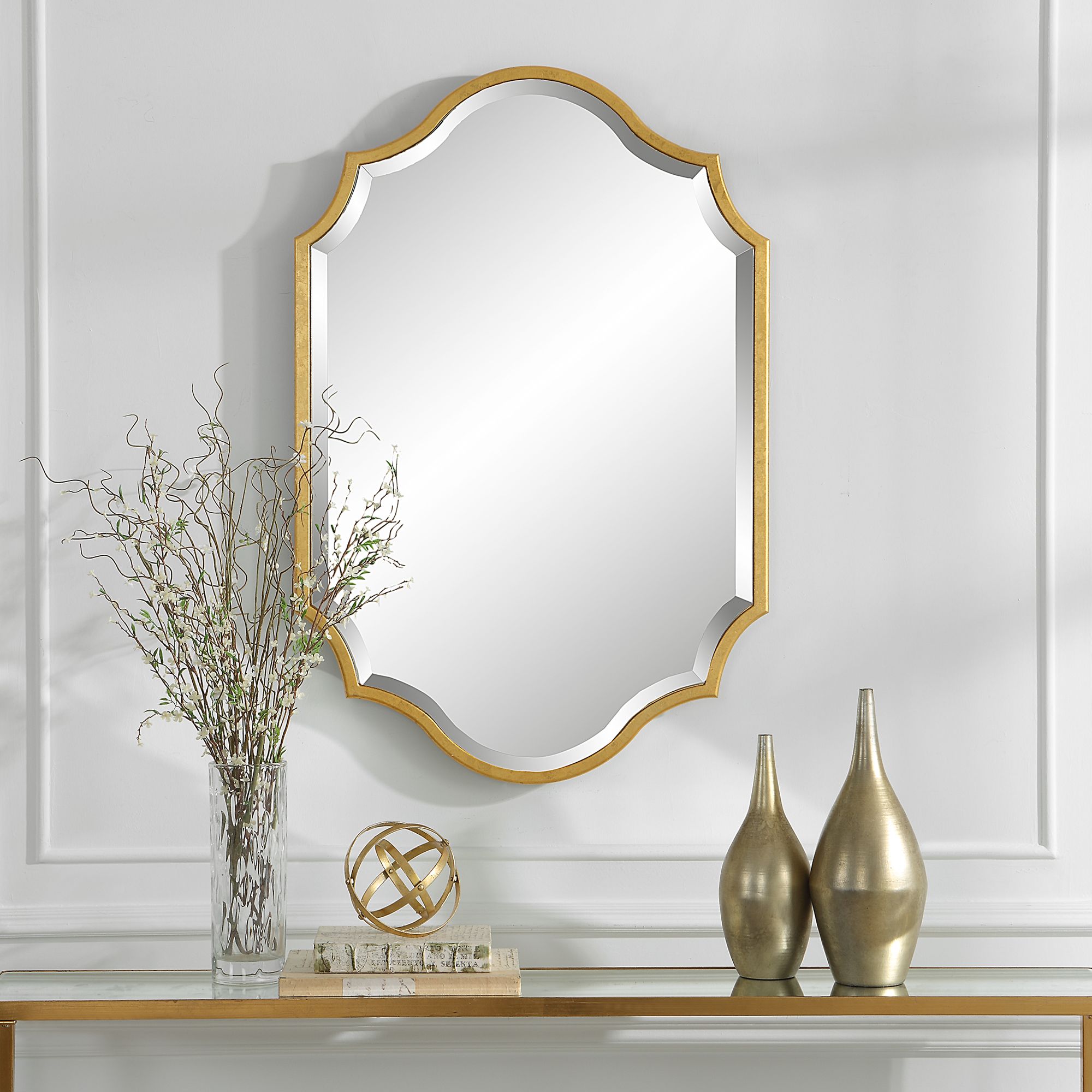 Image 3 Cinnabar Road Regency Rich Gold Leaf 27" x 40 1/2" Wall Mirror more views