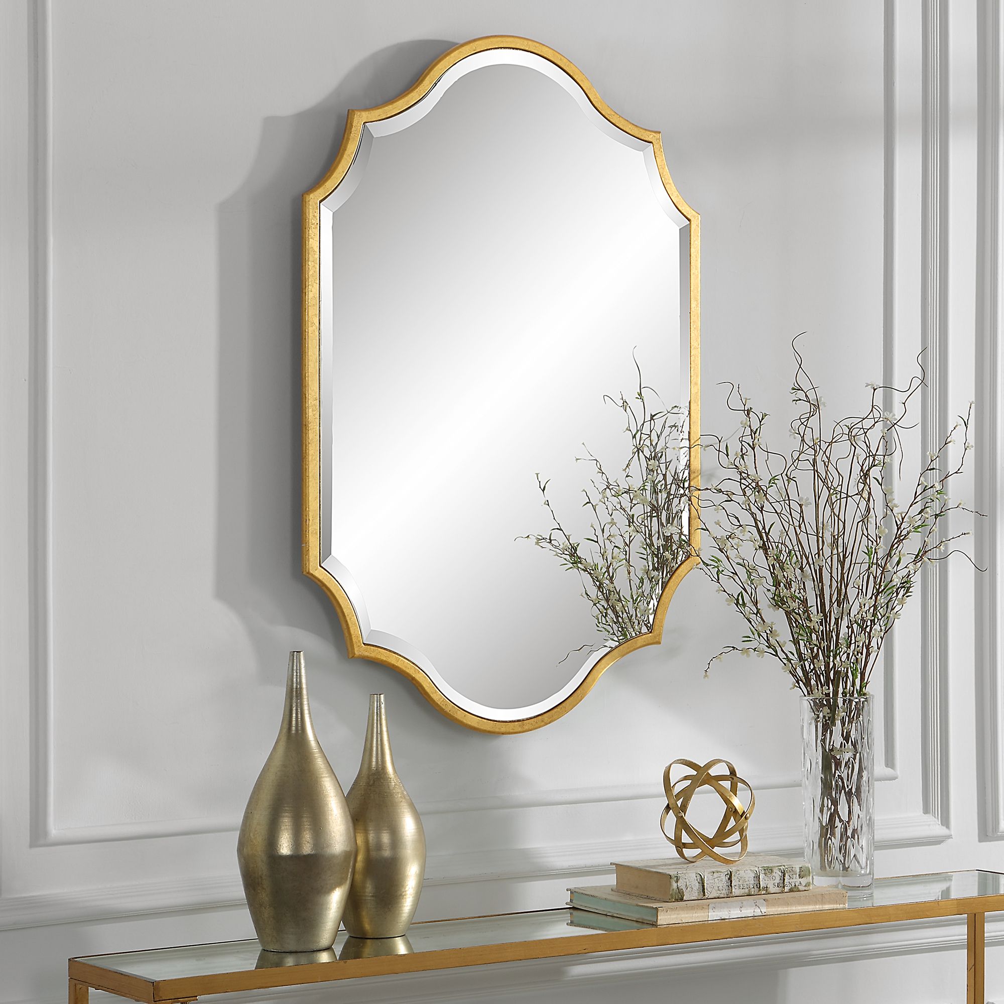 Image 4 Cinnabar Road Regency Rich Gold Leaf 27" x 40 1/2" Wall Mirror more views