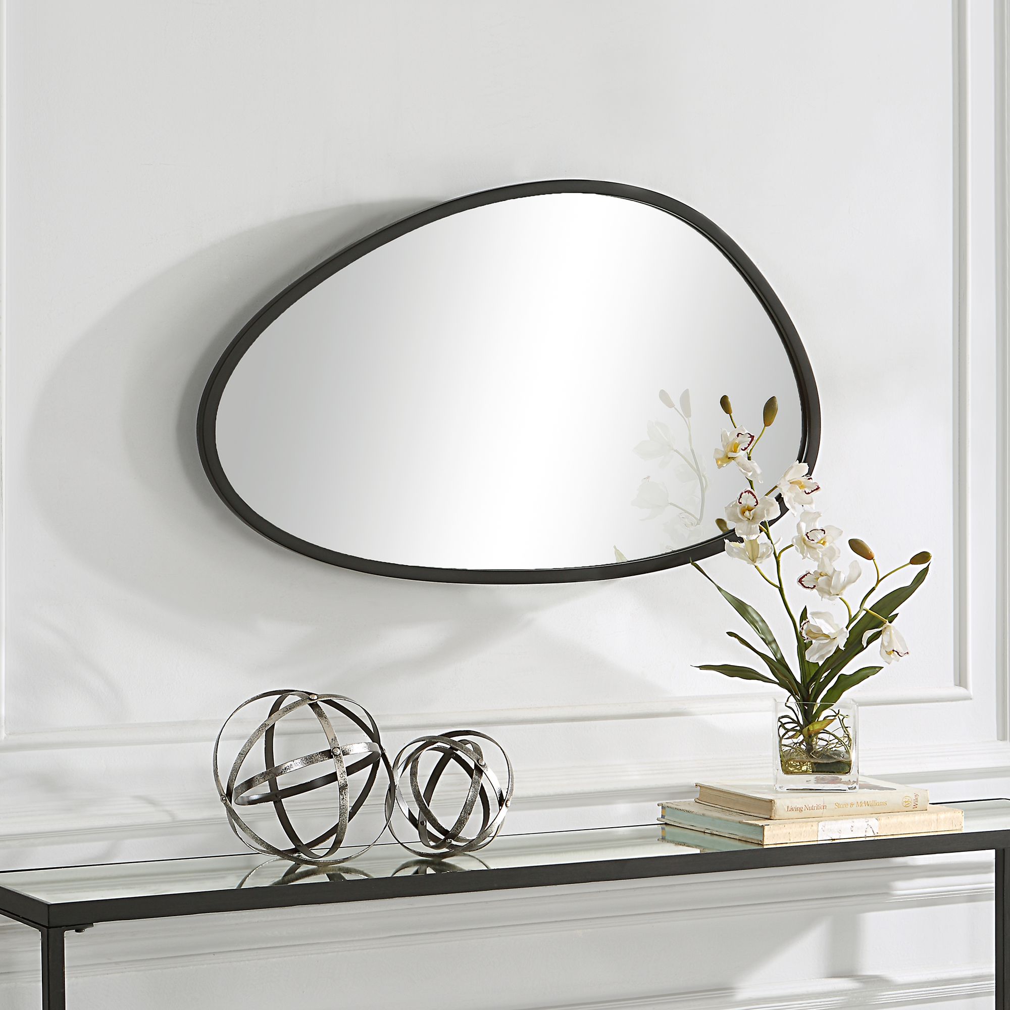 Image 3 Cinnabar Road Reserve Black 21" x 36" Asymmetrical Wall Mirror more views
