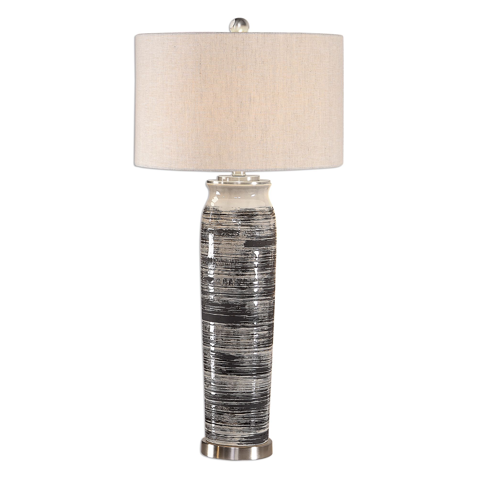 Image 2 Cinnabar Road Roanoake Dark Gray Ceramic Table Lamp