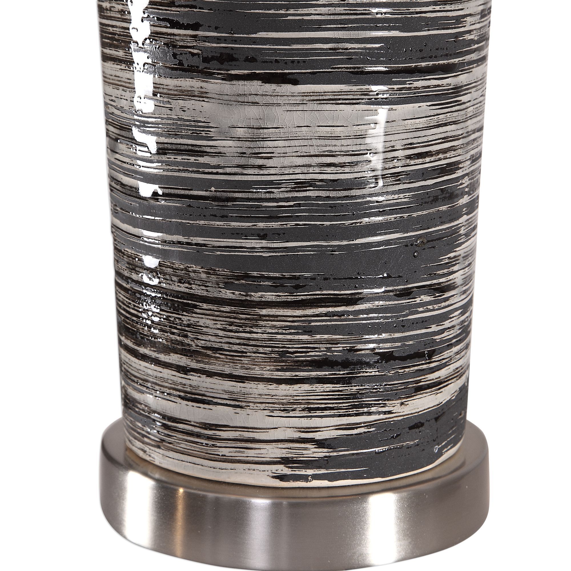 Image 4 Cinnabar Road Roanoake Dark Gray Ceramic Table Lamp more views