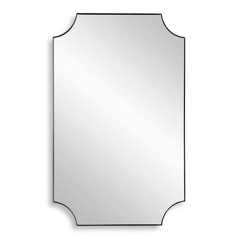 Image 2 Cinnabar Road Saville Satin Black 20" x 32" Wall Mirror