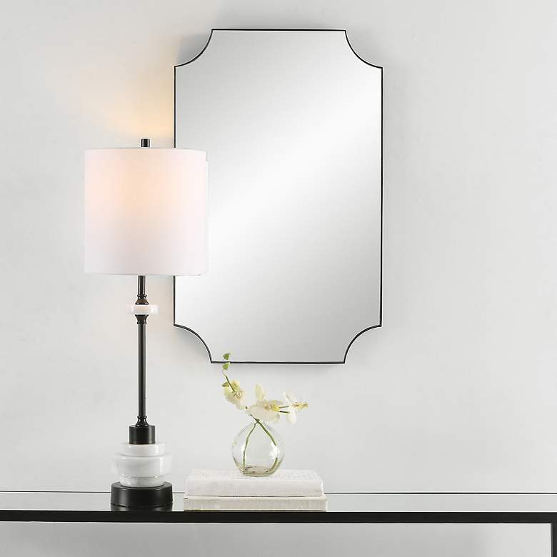 Image 1 Cinnabar Road Saville Satin Black 20" x 32" Wall Mirror