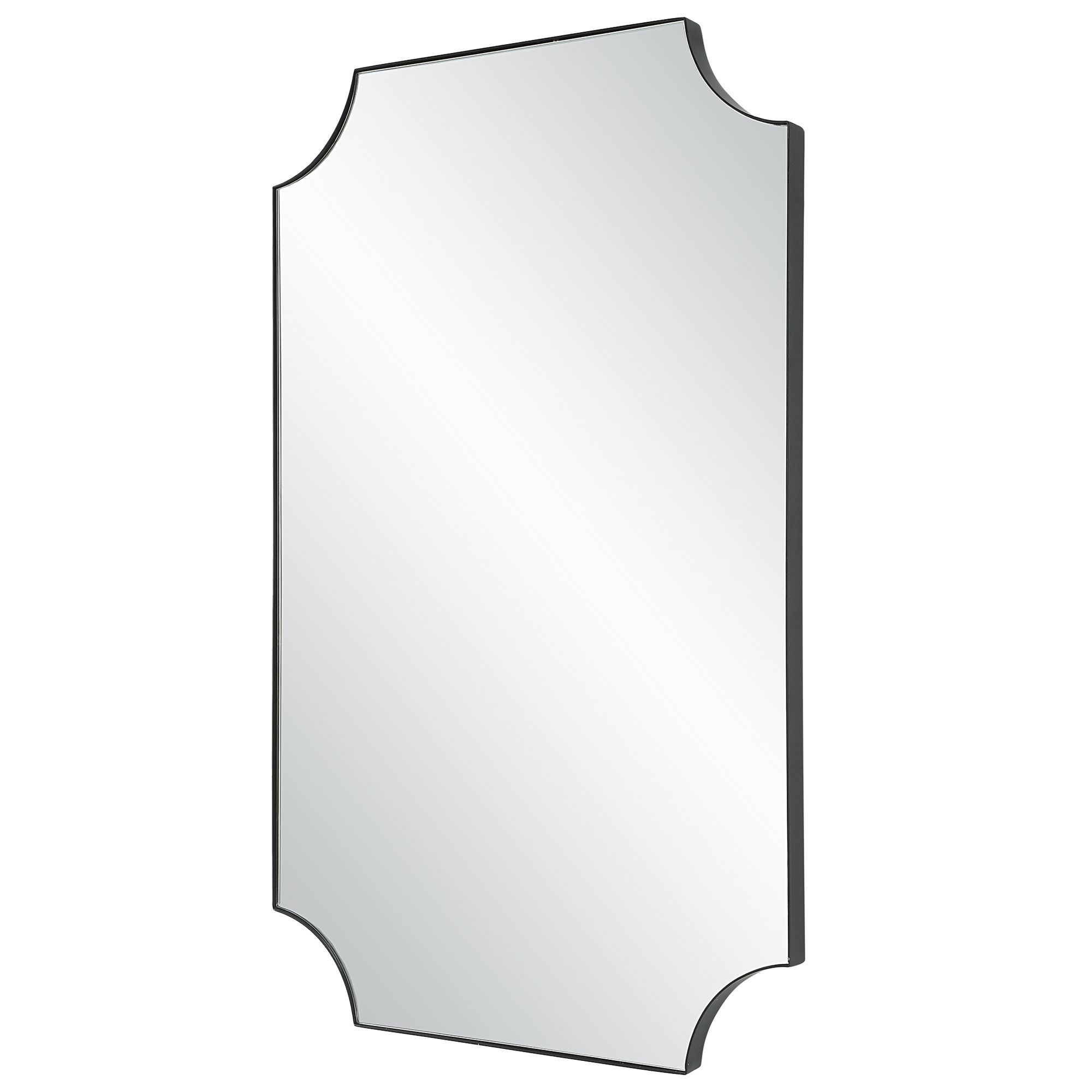 Image 5 Cinnabar Road Saville Satin Black 20" x 32" Wall Mirror more views