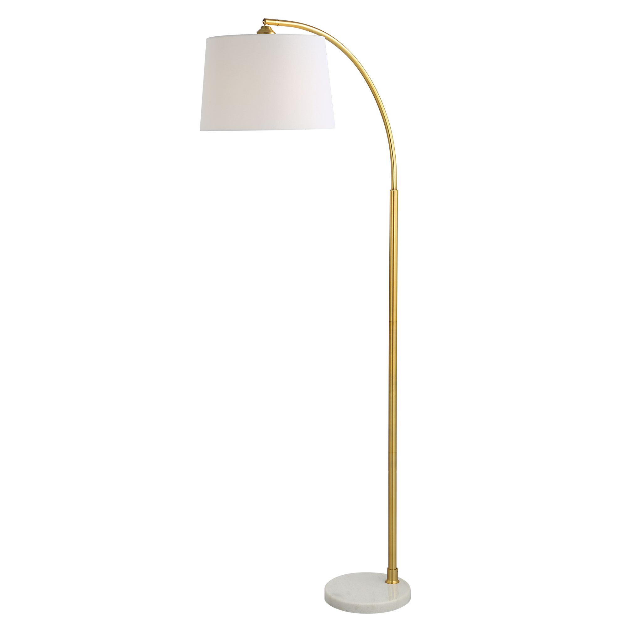 Image 2 Cinnabar Road Seminole Gold and White Marble Arc Floor Lamp