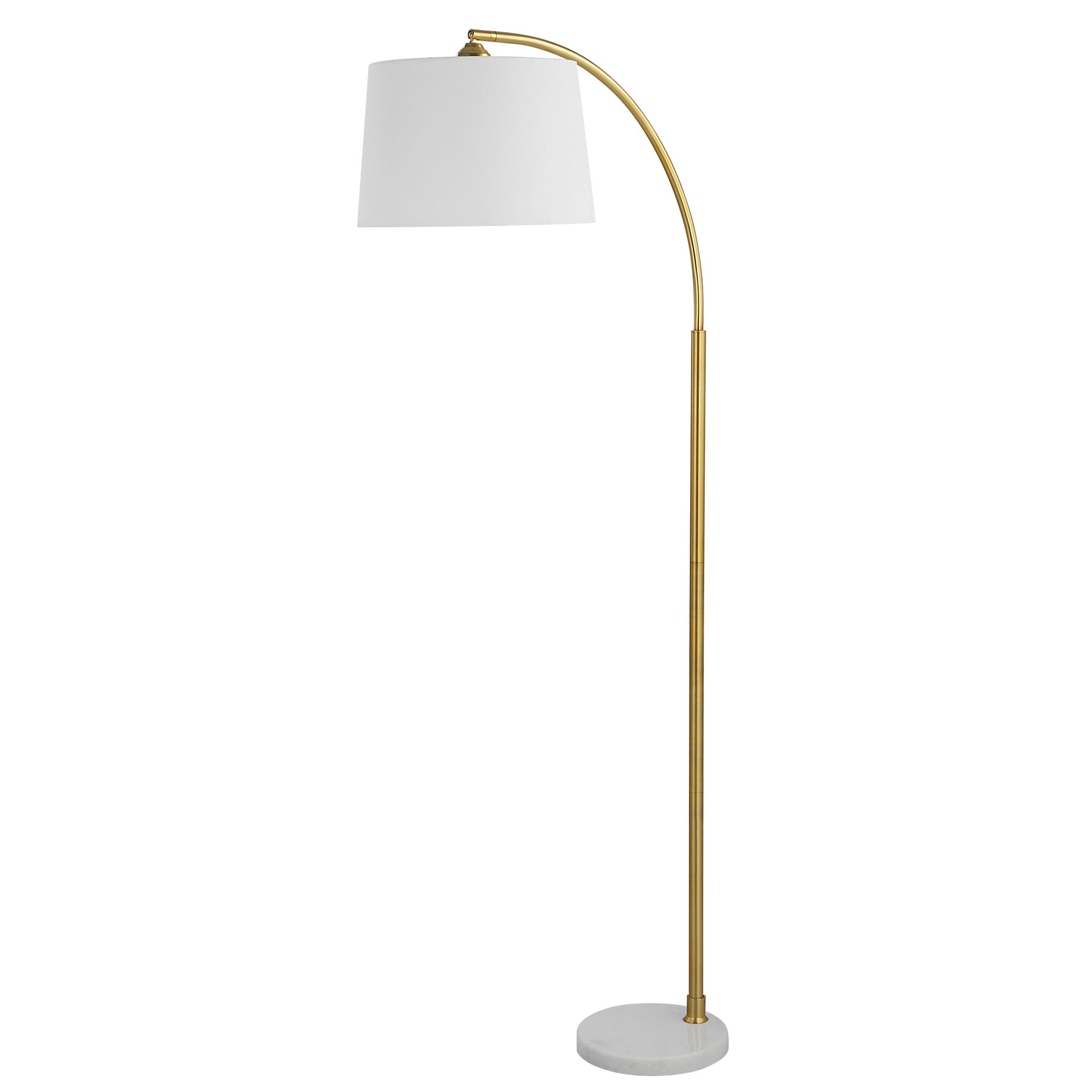 Image 4 Cinnabar Road Seminole Gold and White Marble Arc Floor Lamp more views
