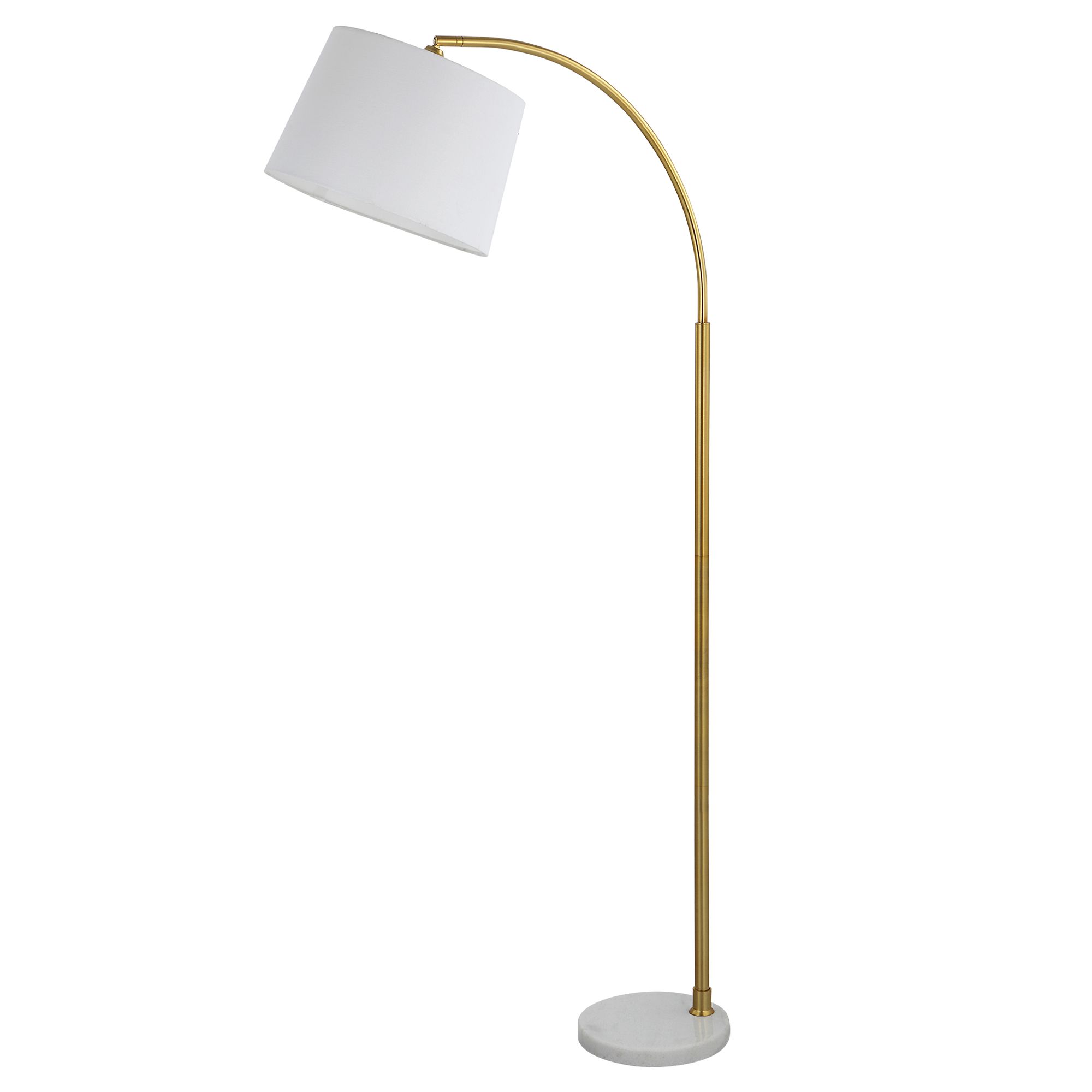 Image 5 Cinnabar Road Seminole Gold and White Marble Arc Floor Lamp more views