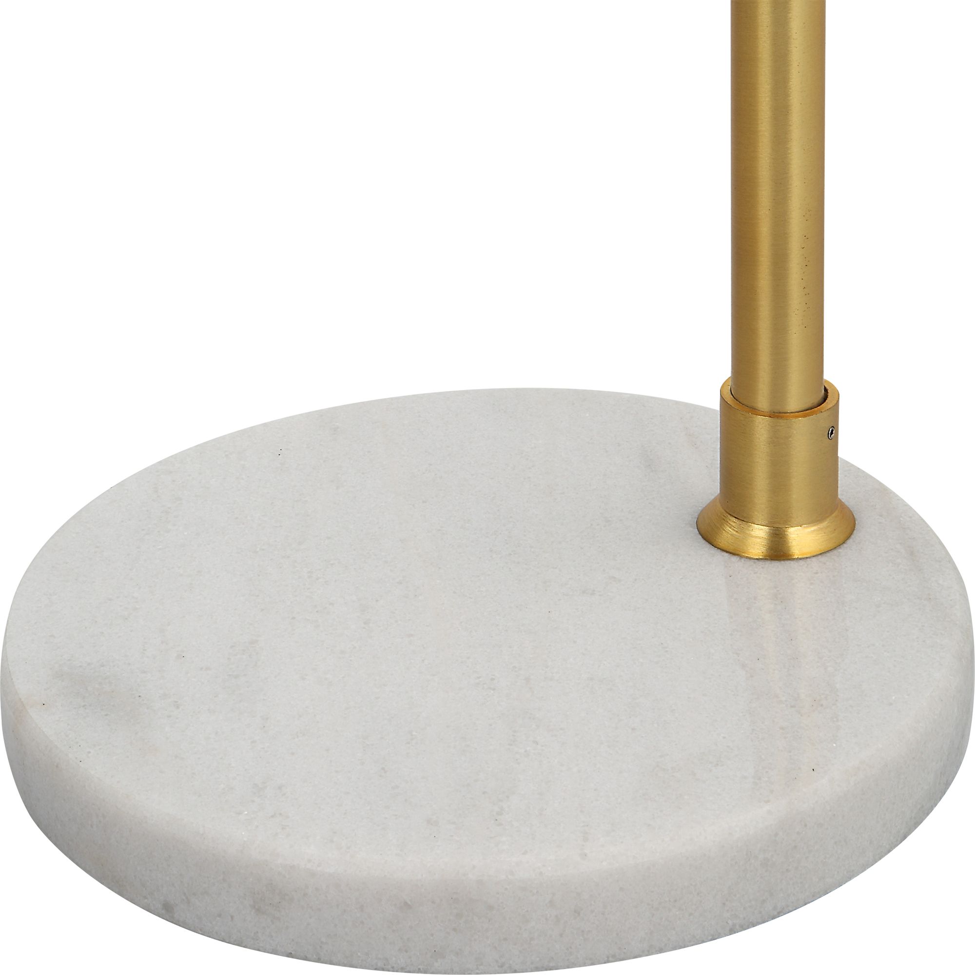 Image 6 Cinnabar Road Seminole Gold and White Marble Arc Floor Lamp more views