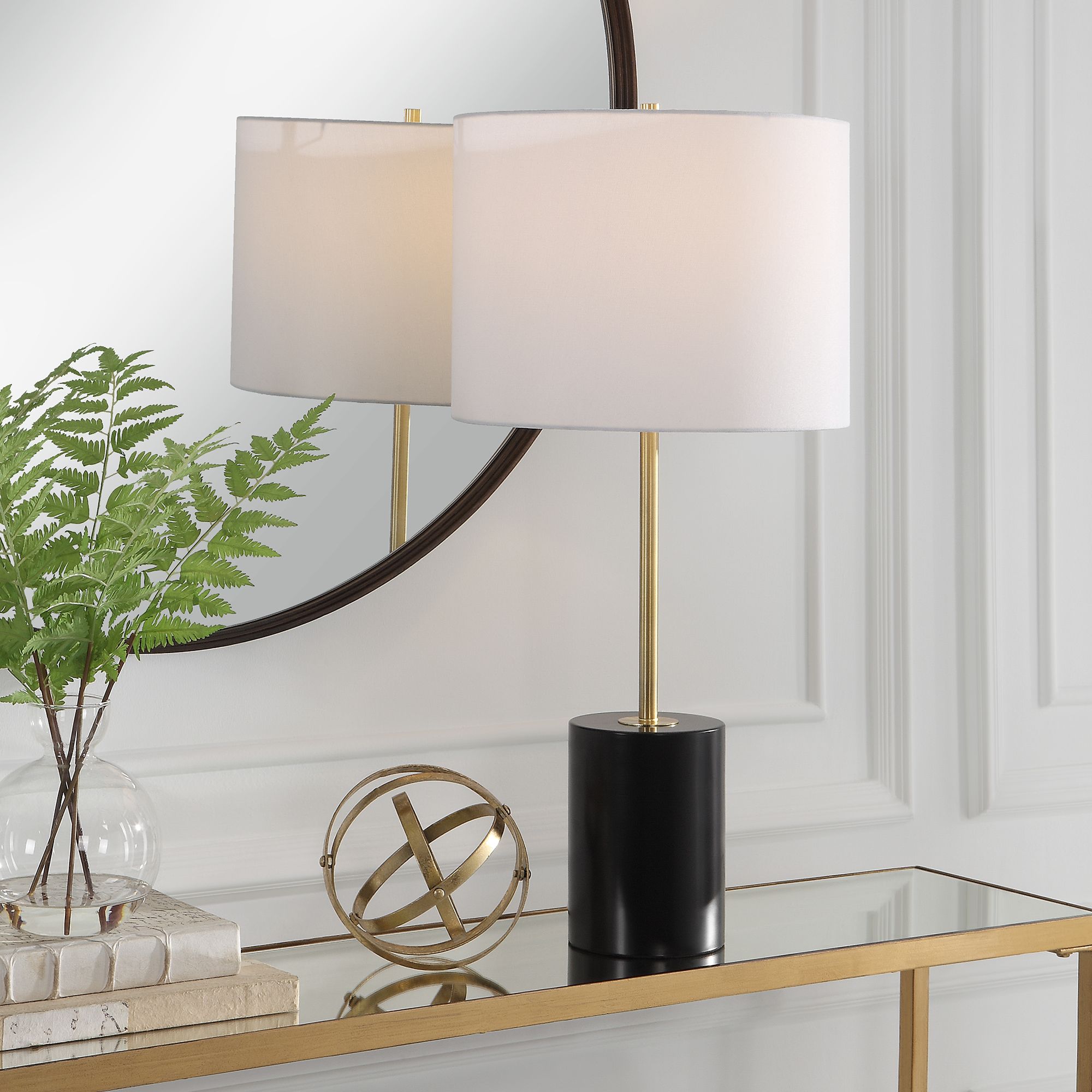 Image Cinnabar Road Serena Black and Gold Metal Table Lamp