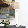 2_Cinnabar Road Shiner 32"H Antique Brass and Glass Buffet Table Lamp more views
