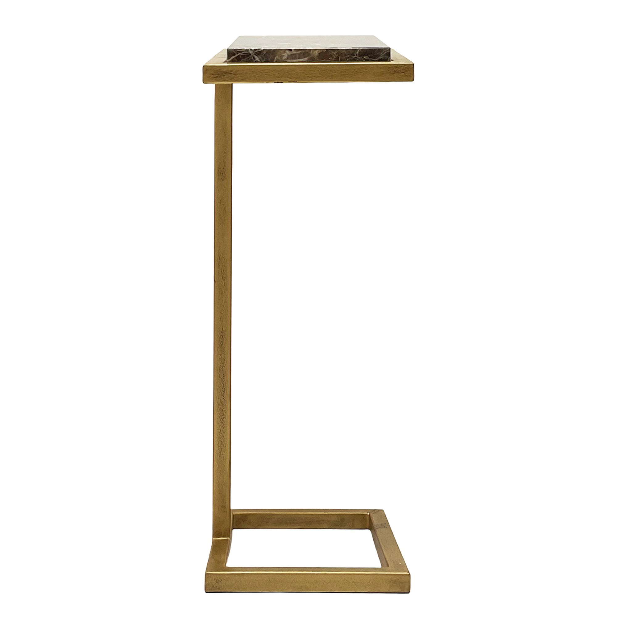 Image 2 Cinnabar Road Sicorro 10"W Gold Accent Table w/ Brown Marble