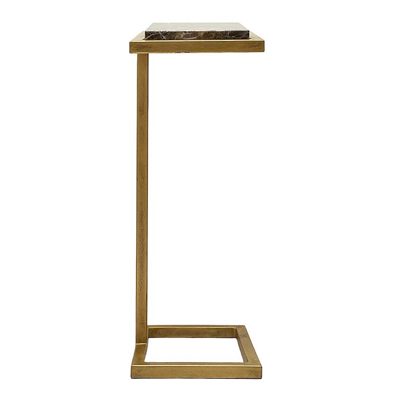 Image 2 Cinnabar Road Sicorro 10"W Gold Accent Table w/ Brown Marble