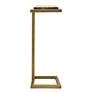 2_Cinnabar Road Sicorro 10"W Gold Accent Table w/ Brown Marble
