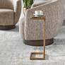 1_Cinnabar Road Sicorro 10"W Gold Accent Table w/ Brown Marble