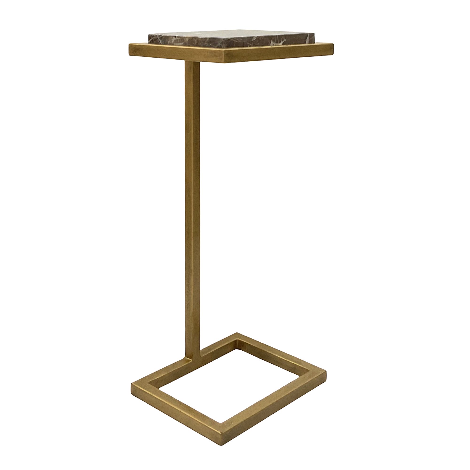 Image 4 Cinnabar Road Sicorro 10"W Gold Accent Table w/ Brown Marble more views