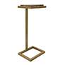 4_Cinnabar Road Sicorro 10"W Gold Accent Table w/ Brown Marble more views