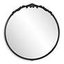 2_Cinnabar Road Sinclair Satin Black 30" x 31" Round Wall Mirror