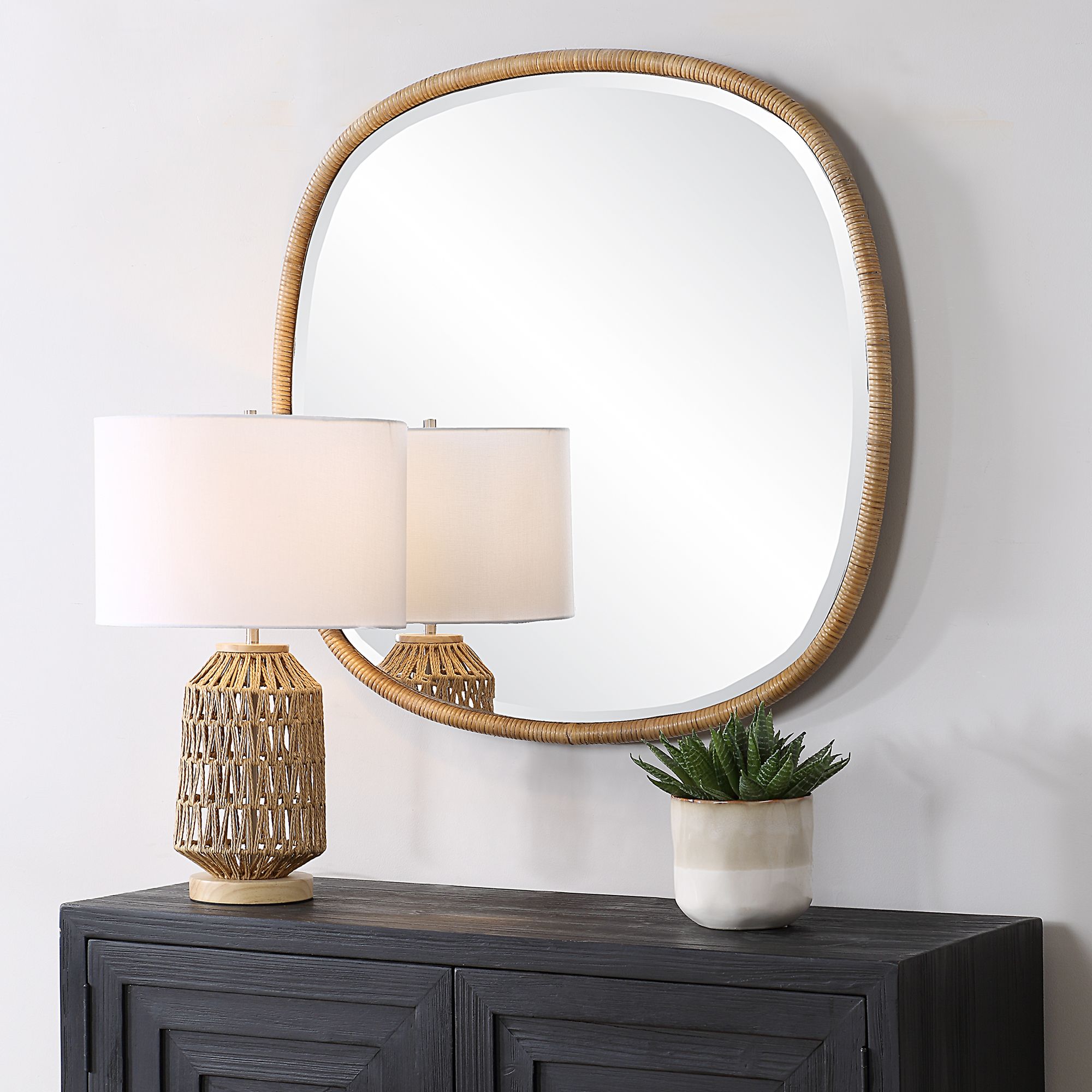 Image 4 Cinnabar Road Stella Vue Natural 34" Round Wall Mirror more views