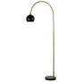 2_Cinnabar Road Tieren 72" High Brass and Black Modern Arc Floor Lamp