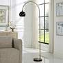 3_Cinnabar Road Tieren 72" High Brass and Black Modern Arc Floor Lamp more views