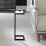 1_Cinnabar Road Valencia 10"W Black and White Marble Accent Table