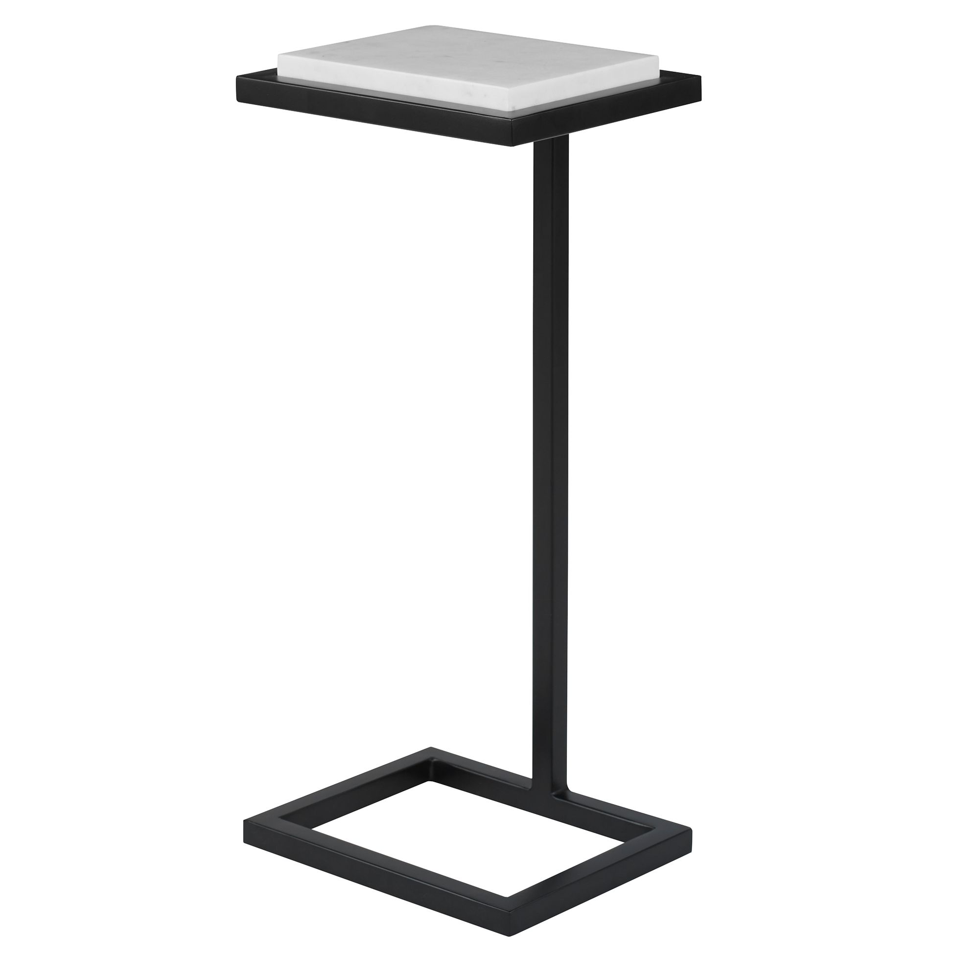 Thumbnail4 of Cinnabar Road Valencia 10"W Black and White Marble Accent Table more views