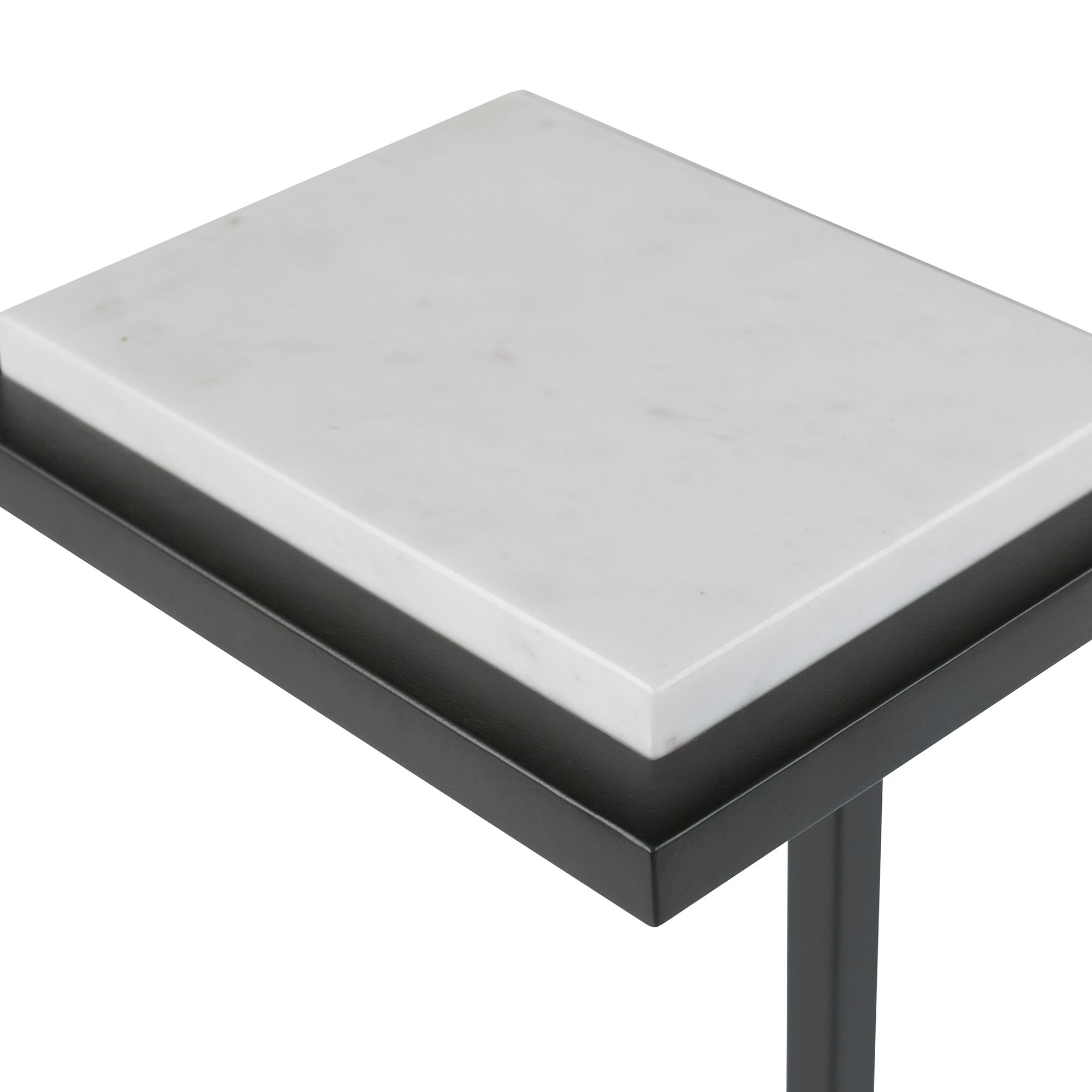 Cinnabar Road Valencia 10"W Black and White Marble Accent Table