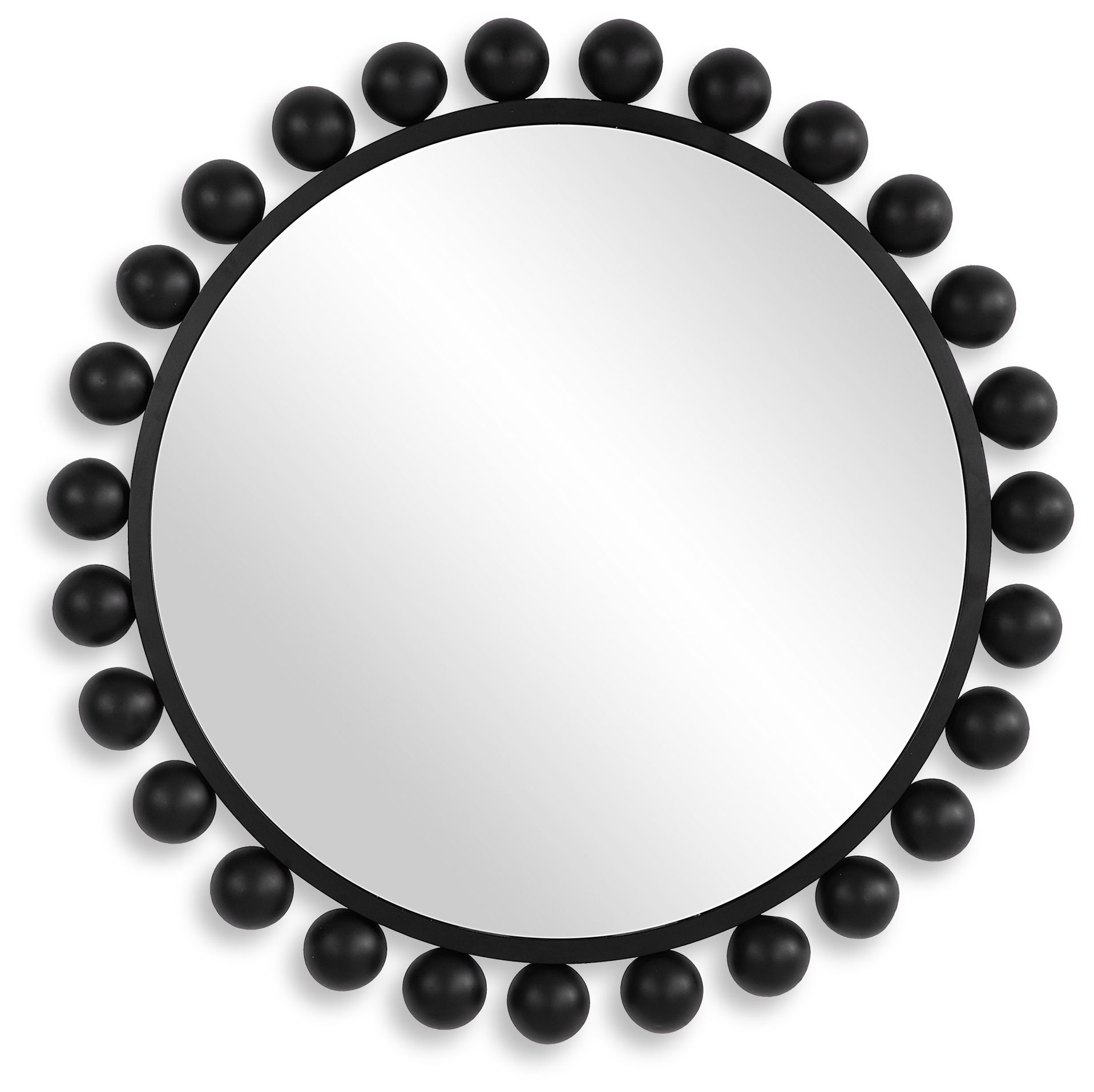 Cinnabar Road Valencia Matte Black 34" Round Wall Mirror