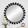 1_Cinnabar Road Valencia Matte Black 34" Round Wall Mirror