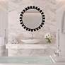 3_Cinnabar Road Valencia Matte Black 34" Round Wall Mirror more views
