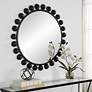 5_Cinnabar Road Valencia Matte Black 34" Round Wall Mirror more views