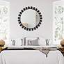 6_Cinnabar Road Valencia Matte Black 34" Round Wall Mirror more views