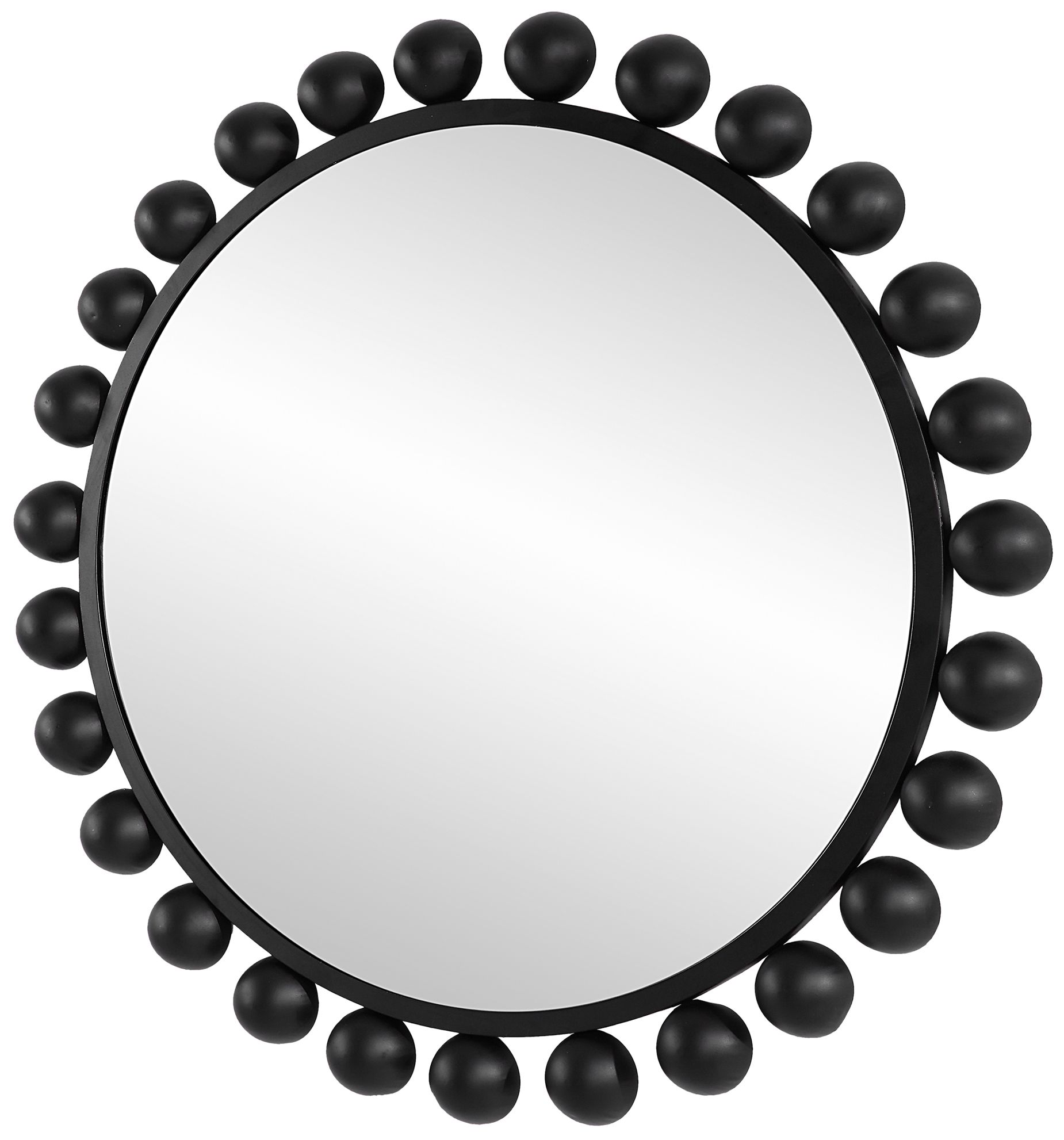 Cinnabar Road Valencia Matte Black 34" Round Wall Mirror