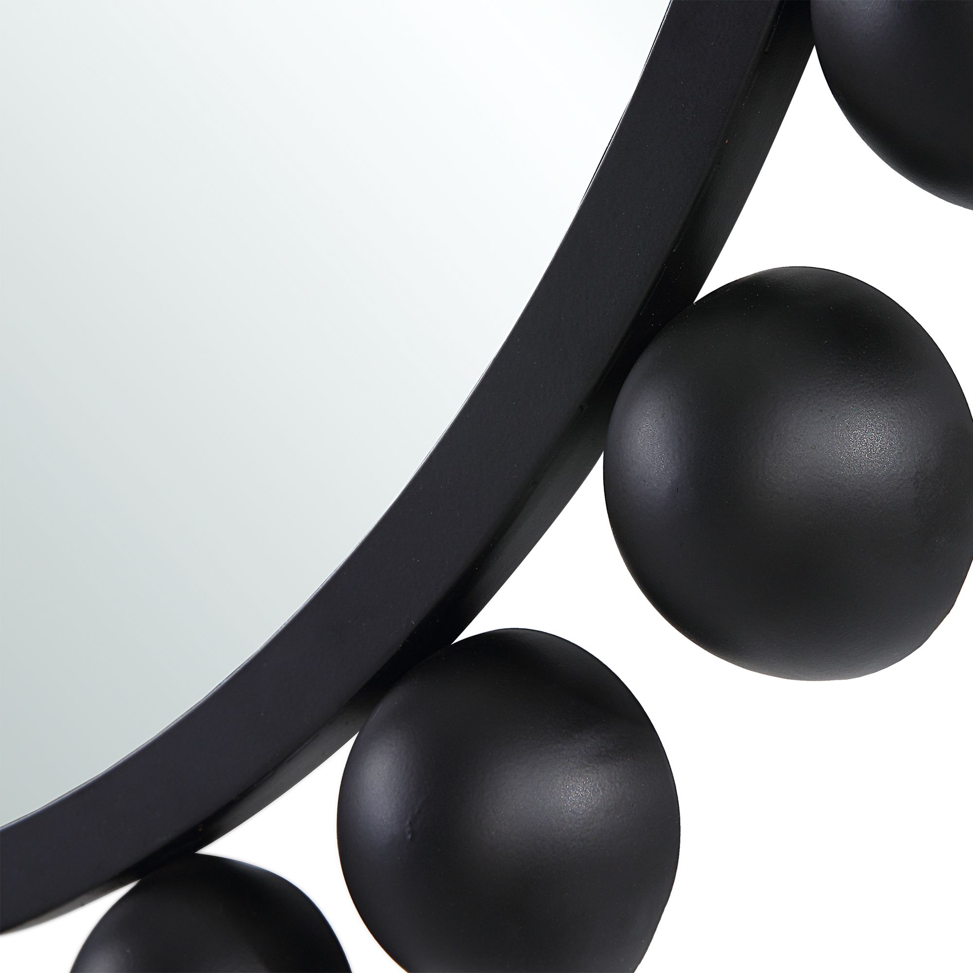 Cinnabar Road Valencia Matte Black 34" Round Wall Mirror