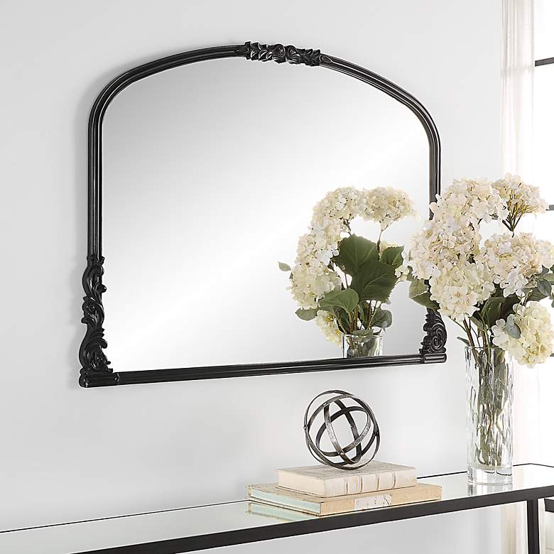 Image 1 Cinnabar Road Vespera Satin Black 38" x 28" Decorative Mirror